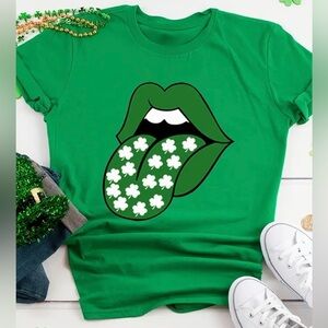 St Patrick’s Day Shamrock Tongue Graphic T Shirt